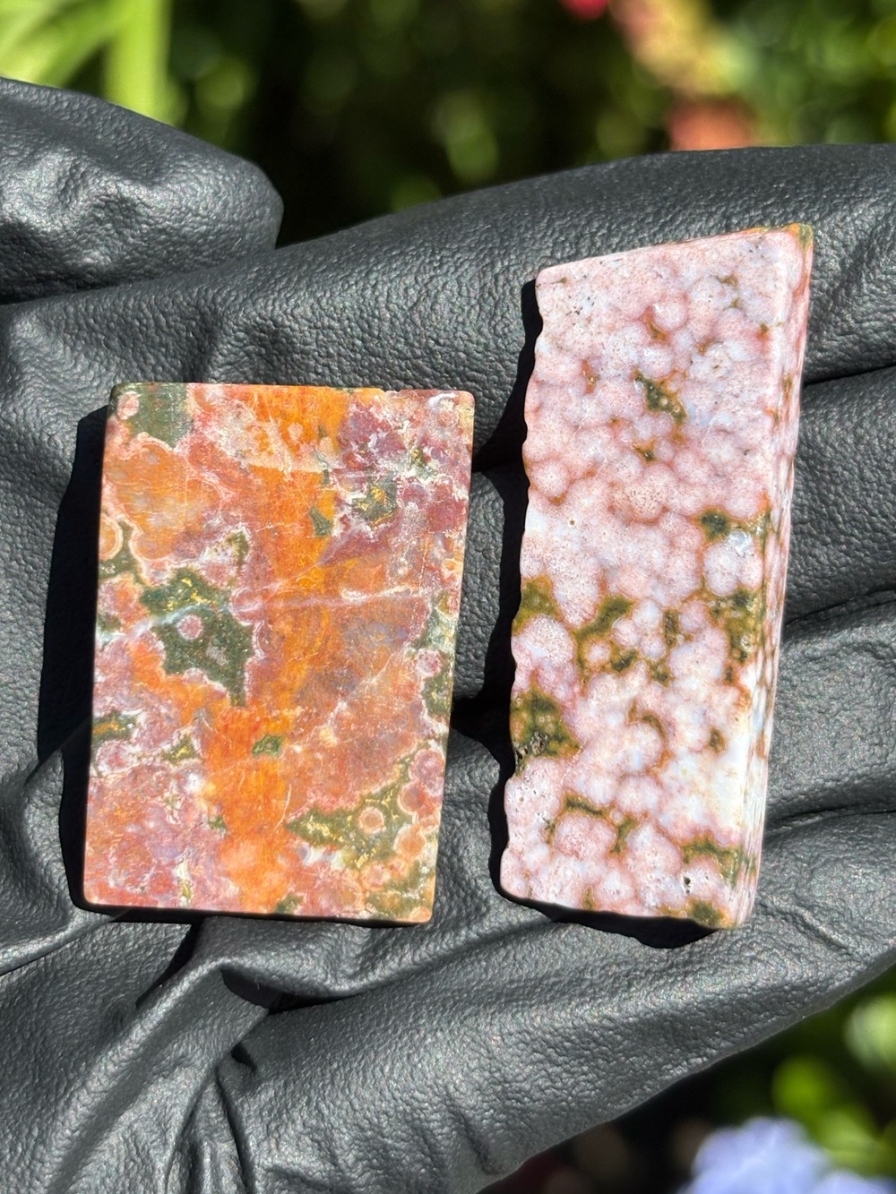 Small Ocean Jasper Crystal Set - Polished Sea Jasper Bundle - Orbicular Jasper